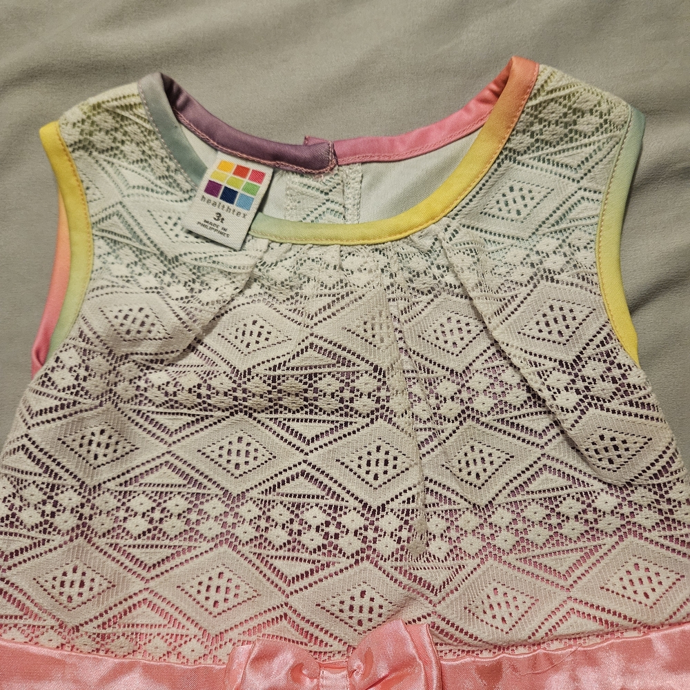 Colorful Lace Pattern Kids Dress - Picture 4 of 5
